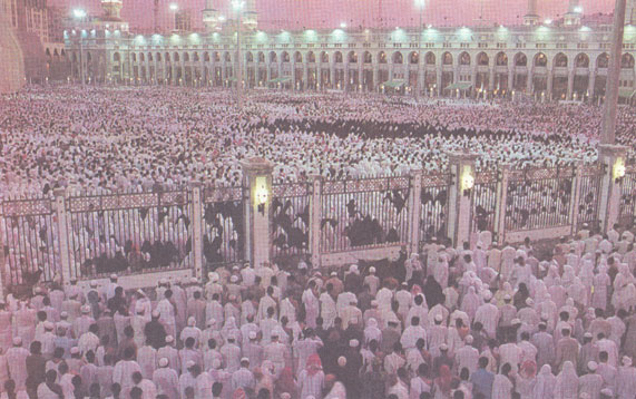 Толпа паломников в Мекке, собравшаяся для молитвы в период ежегодного хаджа